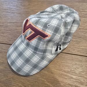 Plaid Cap with Embroidered Logo